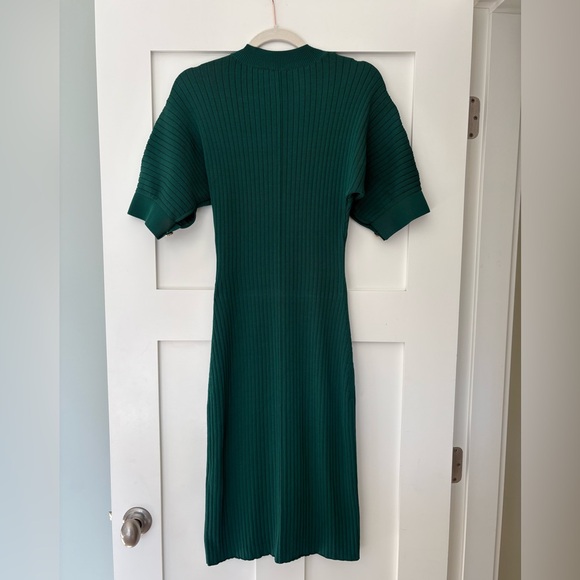& Other Stories Flared Rib Midi Dress Green Size XS - Picture 4 of 10